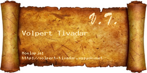 Volpert Tivadar névjegykártya